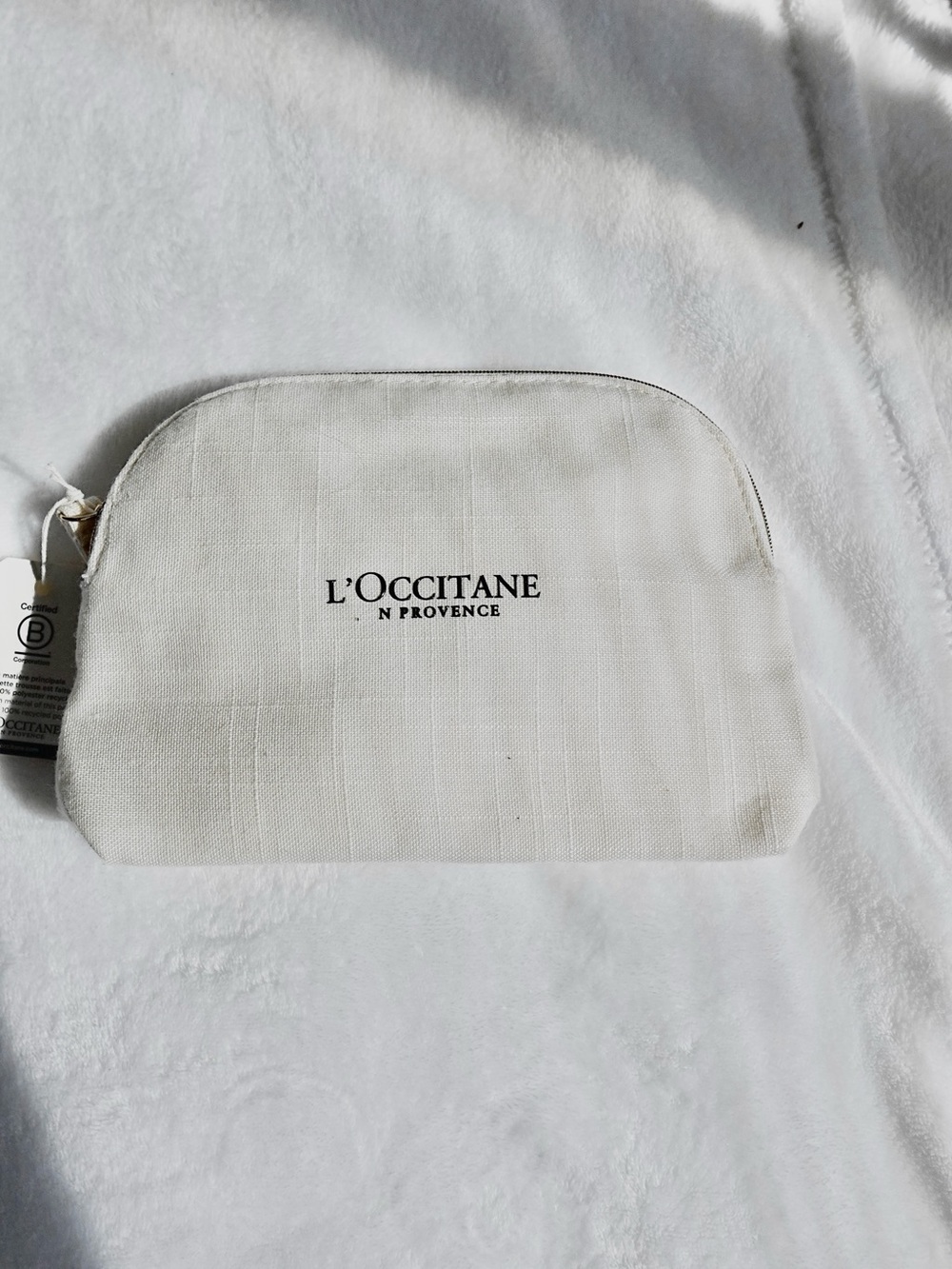 L'OCCITANE Cream Canvas Cosmetic Pouch - New